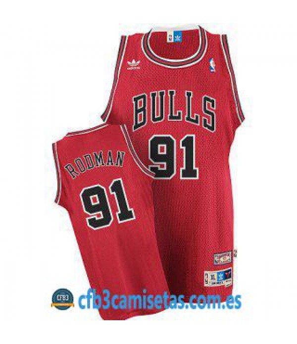 CFB3-Camisetas Dennis Rodman Chicago Bulls Roja