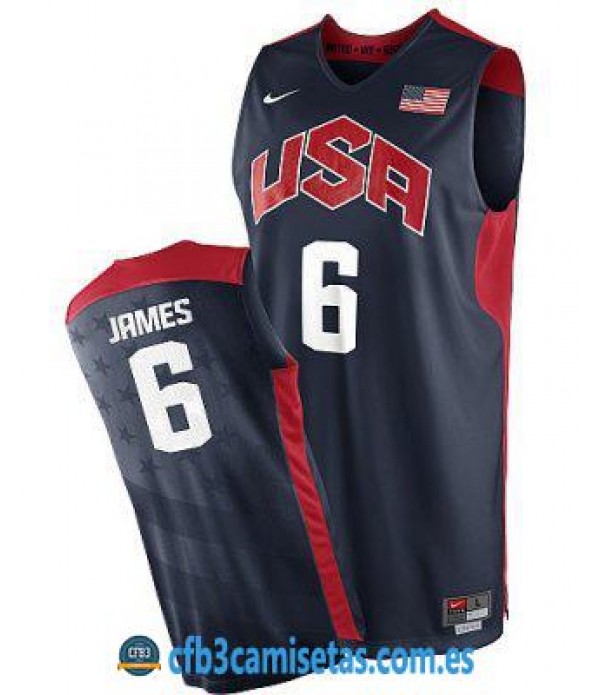 CFB3-Camisetas LeBron James Selección USA 2012 Azul
