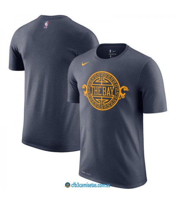 CFB3-Camisetas NoName Golden State Warriors Sleeve Edition Negro