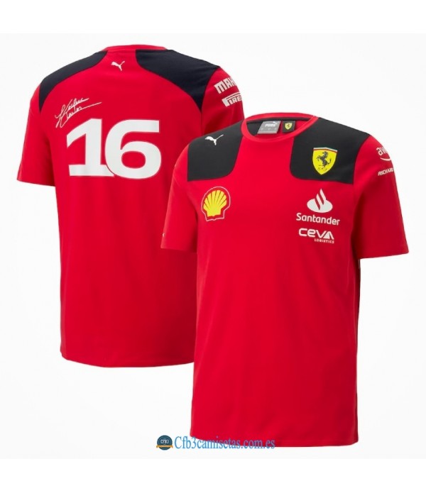 CFB3-Camisetas Camiseta scuderia ferrari 2023 - charles leclerc