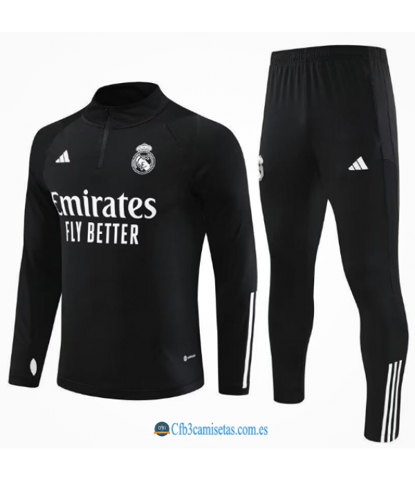 CFB3-Camisetas Chándal real madrid 2023/24 black