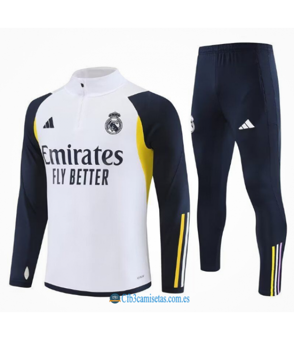 CFB3-Camisetas Chándal real madrid 2023/24 blanco 2