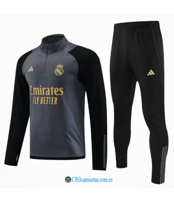 CFB3-Camisetas Chándal real madrid 2023/24 gris