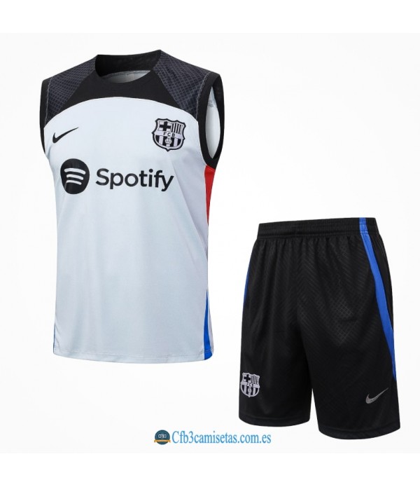 CFB3-Camisetas Kit entrenamiento fc barcelona 2023/24 gris