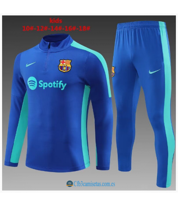 CFB3-Camisetas Chándal fc barcelona 2023/24 azul - niÑos