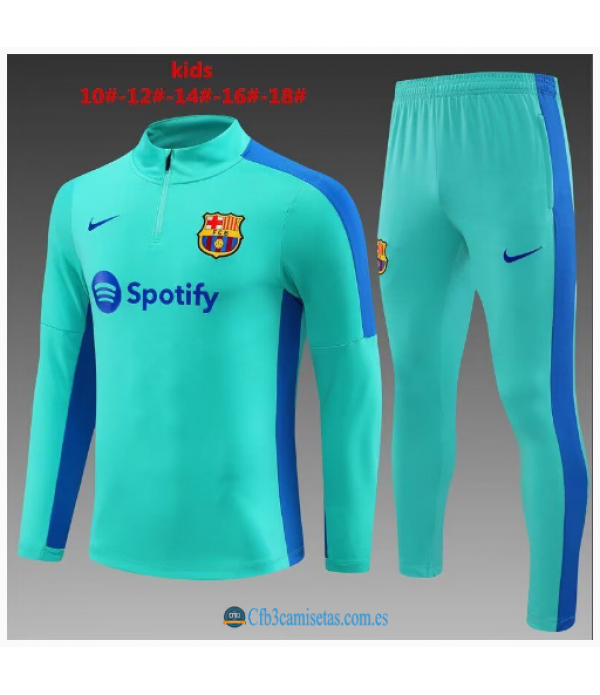 CFB3-Camisetas Chándal fc barcelona 2023/24 claro - niÑos