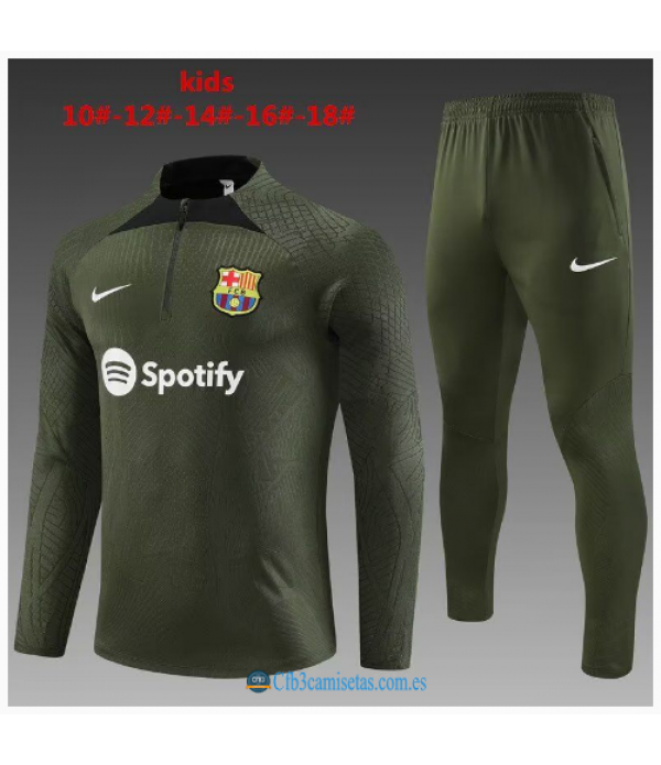 CFB3-Camisetas Chándal fc barcelona 2023/24 verde - niÑos