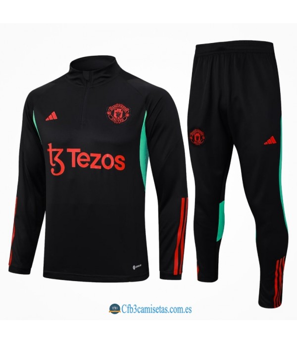 CFB3-Camisetas Chándal manchester united 2023/24 black