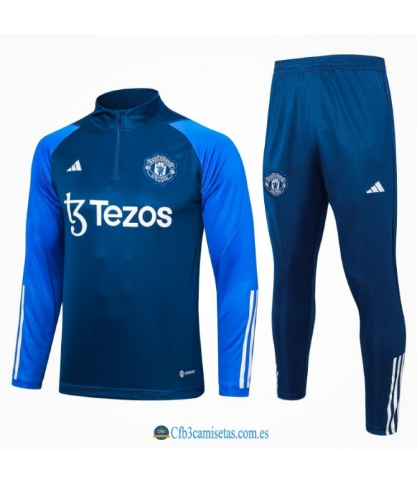 CFB3-Camisetas Chándal manchester united 2023/24 blue