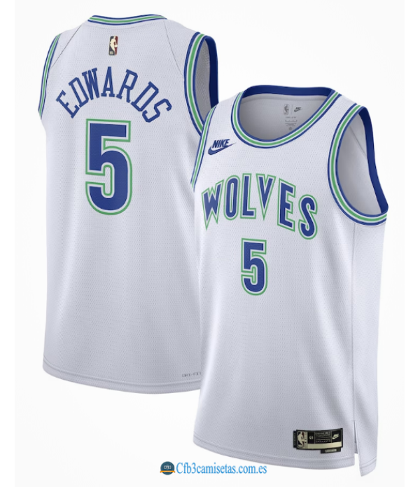 CFB3-Camisetas Anthony edwards minnesota timberwolves - classic