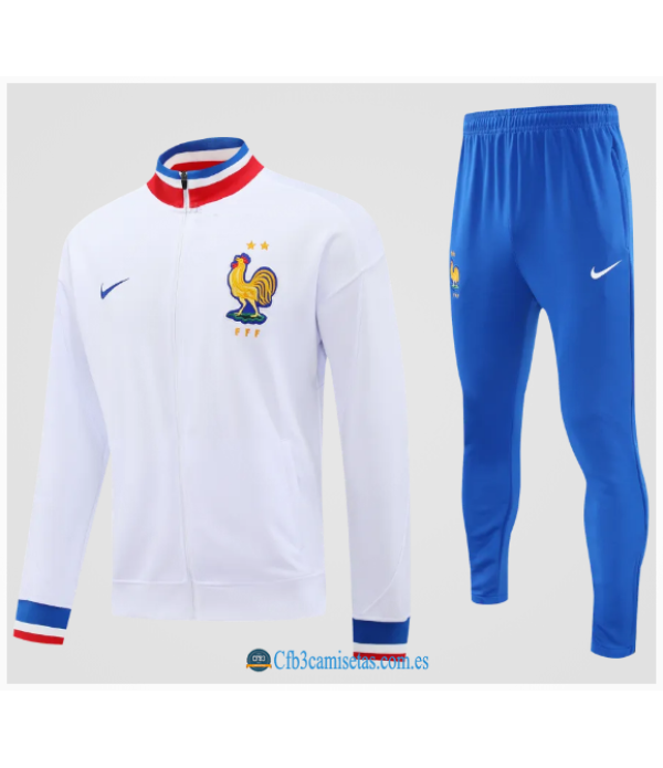 CFB3-Camisetas Chándal francia 2024 blanc