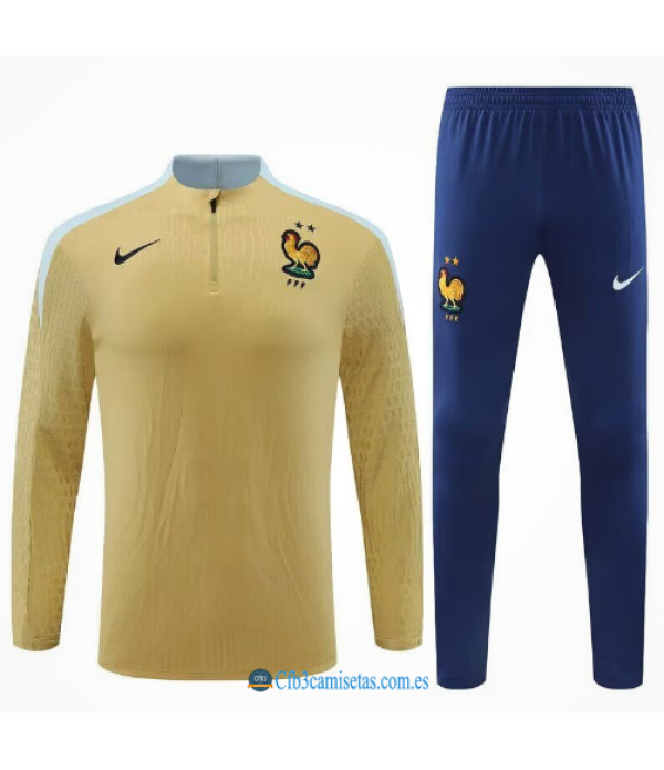 CFB3-Camisetas Chándal francia 2024 gold