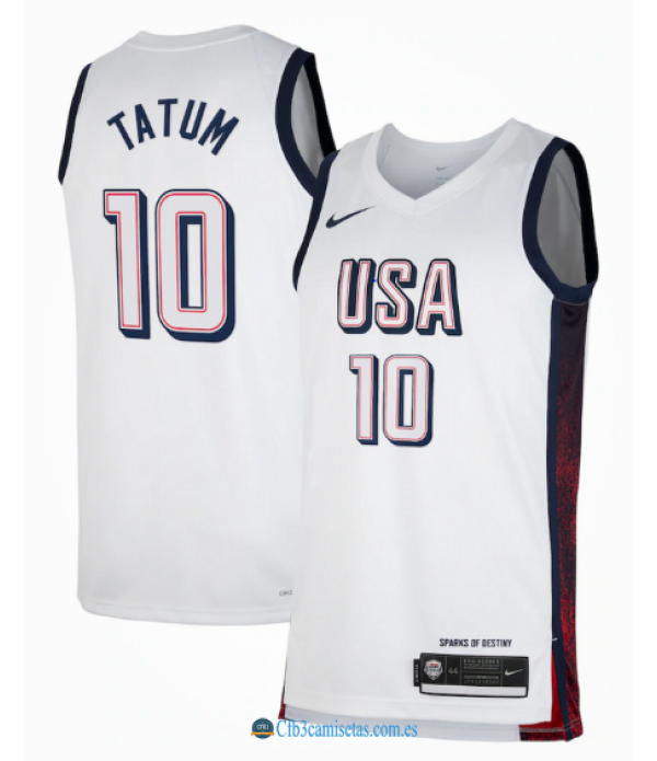 CFB3-Camisetas Jayson tatum usa 2024 white jjoo parís