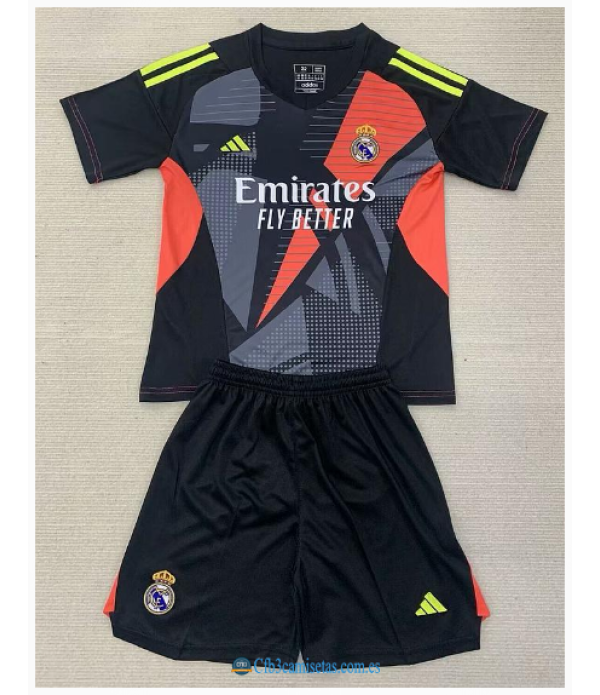 CFB3-Camisetas Real madrid 2a equipación portero 2024/25 - ninos