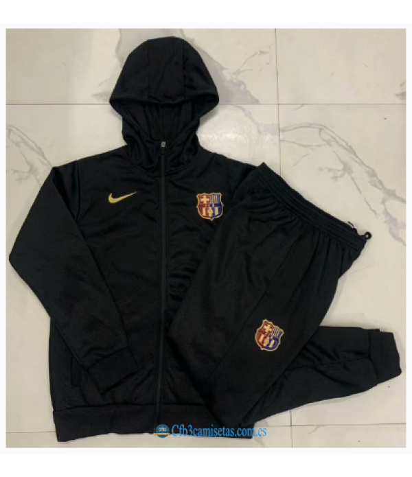 CFB3-Camisetas Chándal con capucha fc barcelona 2024/25 black