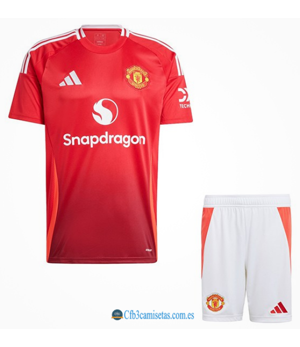 CFB3-Camisetas Manchester united 1a equipación 2024/25 - niÑos