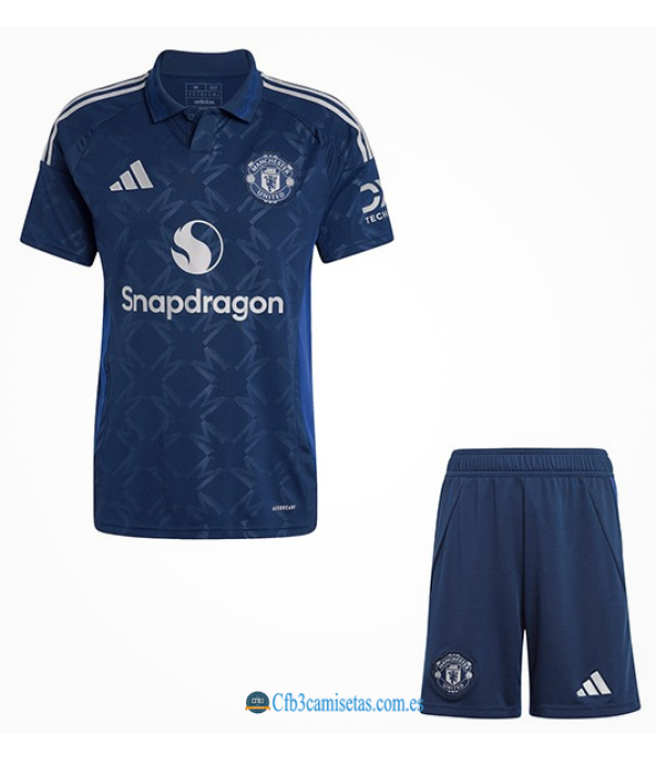 CFB3-Camisetas Manchester united 2a equipación 2024/25 - niÑos