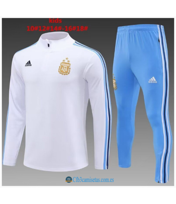 CFB3-Camisetas Chándal argentina 2024 white - niños