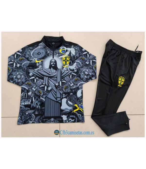 CFB3-Camisetas Chándal brasil 2024 black jesus