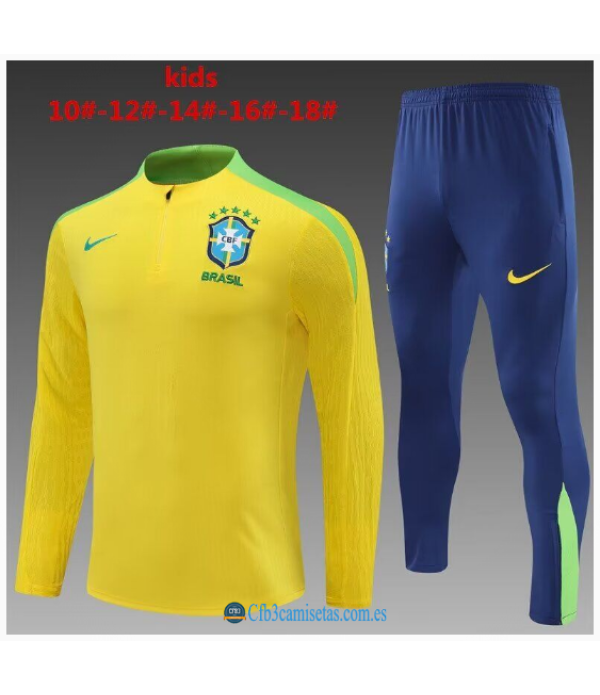 CFB3-Camisetas Chándal brasil 2024 - niños