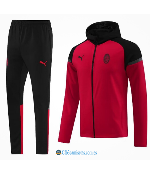 CFB3-Camisetas Chándal con capucha ac milan 2024 red