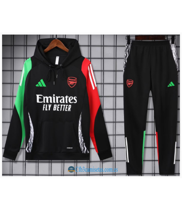 CFB3-Camisetas Chándal con capucha arsenal 2024/25 black