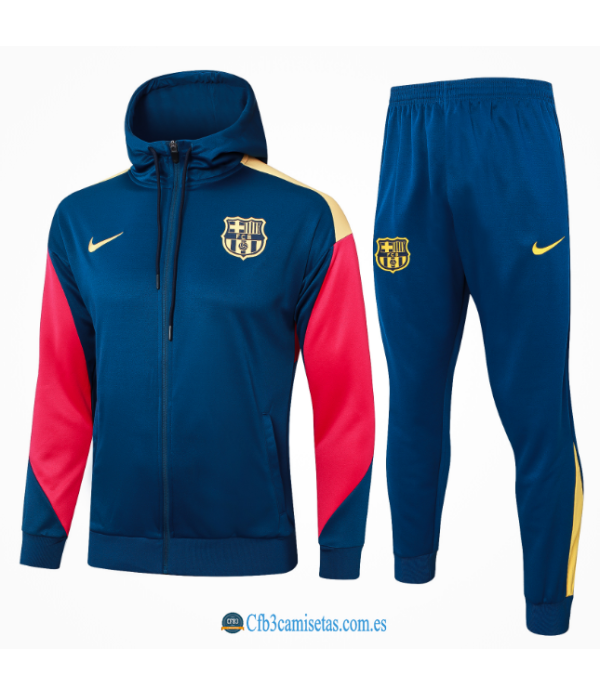 CFB3-Camisetas Chándal con capucha fc barcelona 2024/25 blue