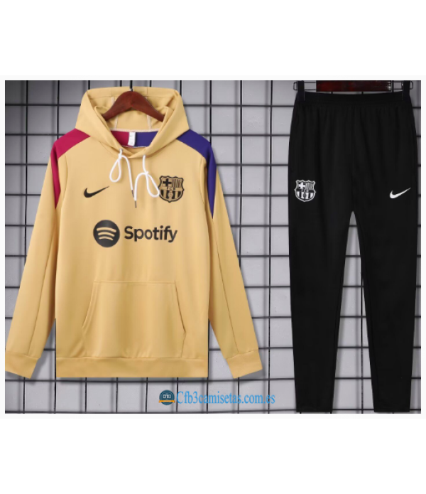 CFB3-Camisetas Chándal con capucha fc barcelona 2024/25 gold