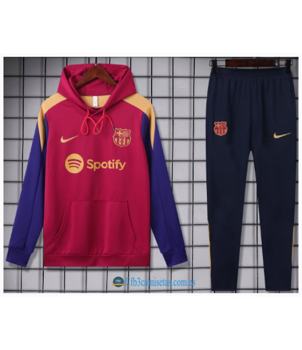 CFB3-Camisetas Chándal con capucha fc barcelona 2024/25 rojo