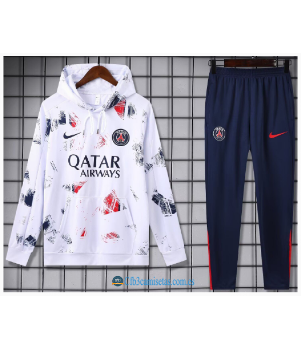 CFB3-Camisetas Chándal con capucha psg 2024/25 white