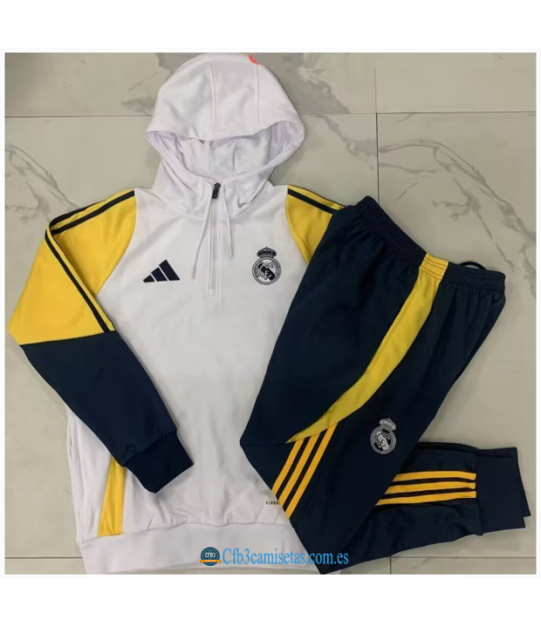 CFB3-Camisetas Chándal con capucha real madrid 2024/25