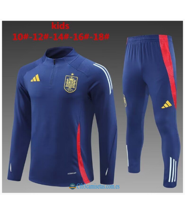 CFB3-Camisetas Chándal españa 2024 blue - niños