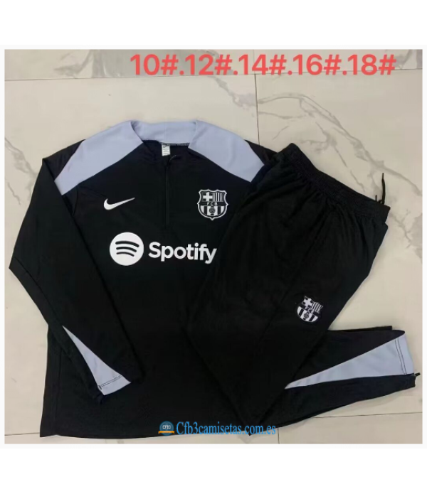 CFB3-Camisetas Chándal fc barcelona 2024/25 negro - niños