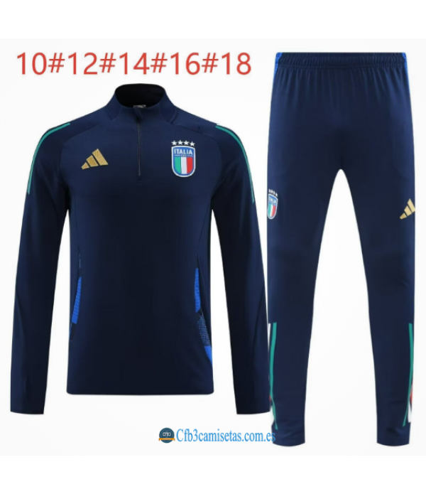 CFB3-Camisetas Chándal italia 2024 dark - niños