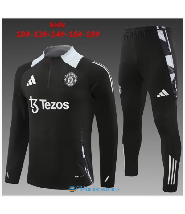 CFB3-Camisetas Chándal manchester united 2024/25 black - niños