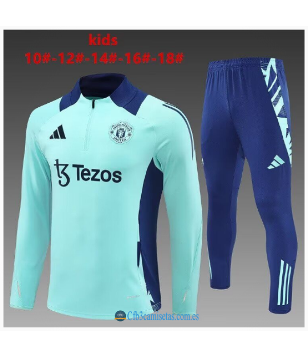 CFB3-Camisetas Chándal manchester united 2024/25 blue - niños