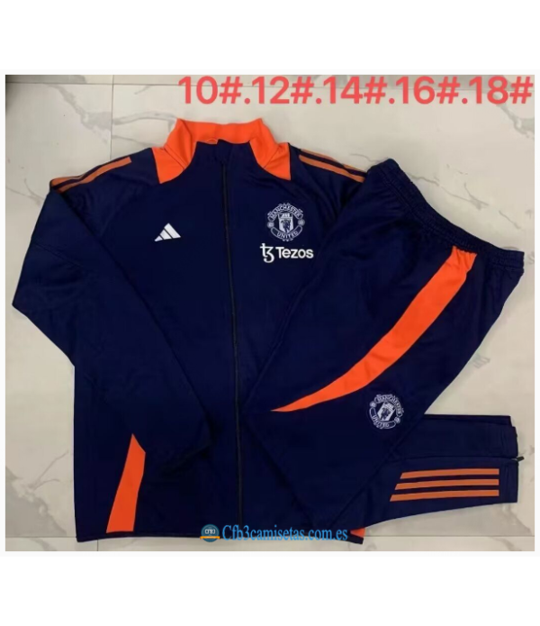 CFB3-Camisetas Chándal manchester united 2024/25 dark - niños