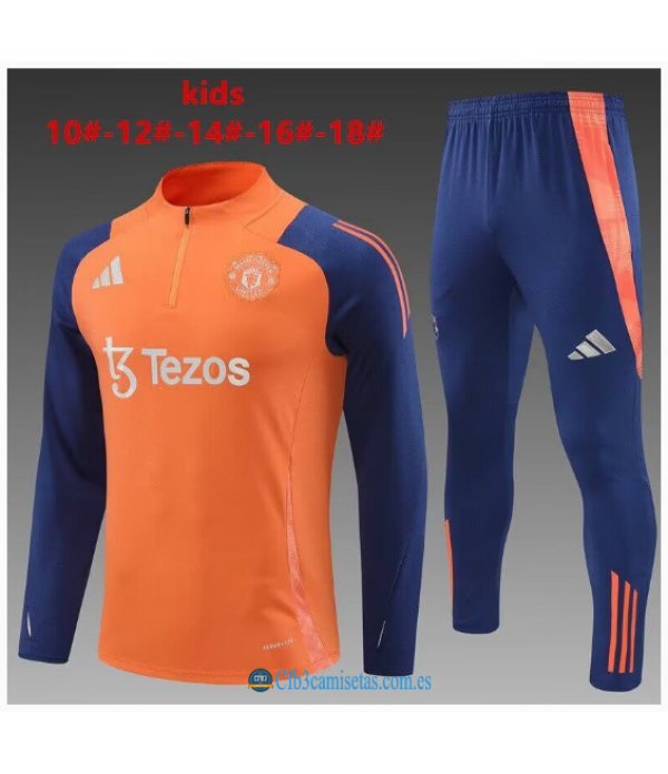 CFB3-Camisetas Chándal manchester united 2024/25 orange - niños