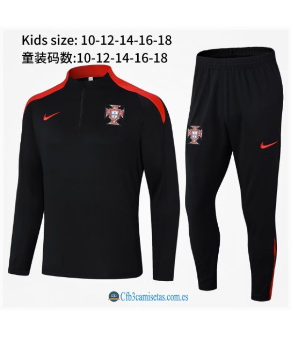 CFB3-Camisetas Chándal portugal 2024 black - niños