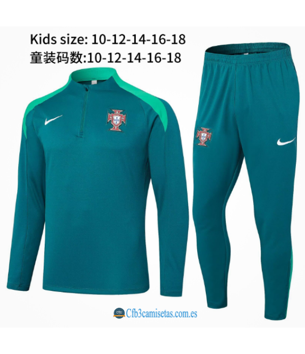 CFB3-Camisetas Chándal portugal 2024 green - niños