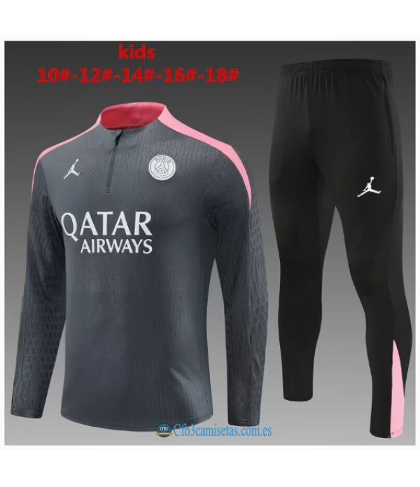 CFB3-Camisetas Chándal psg 2024/25 grey - niños