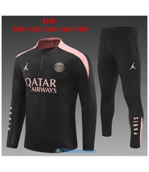 CFB3-Camisetas Chándal psg 2024/25 negro - niños