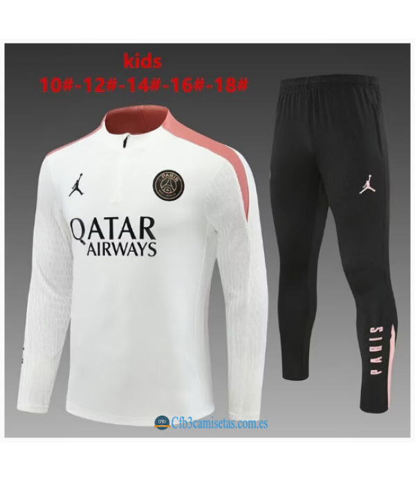 CFB3-Camisetas Chándal psg 2024/25 white - niños