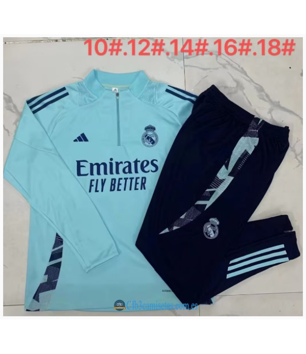 CFB3-Camisetas Chándal real madrid 2024/25 azul - niños