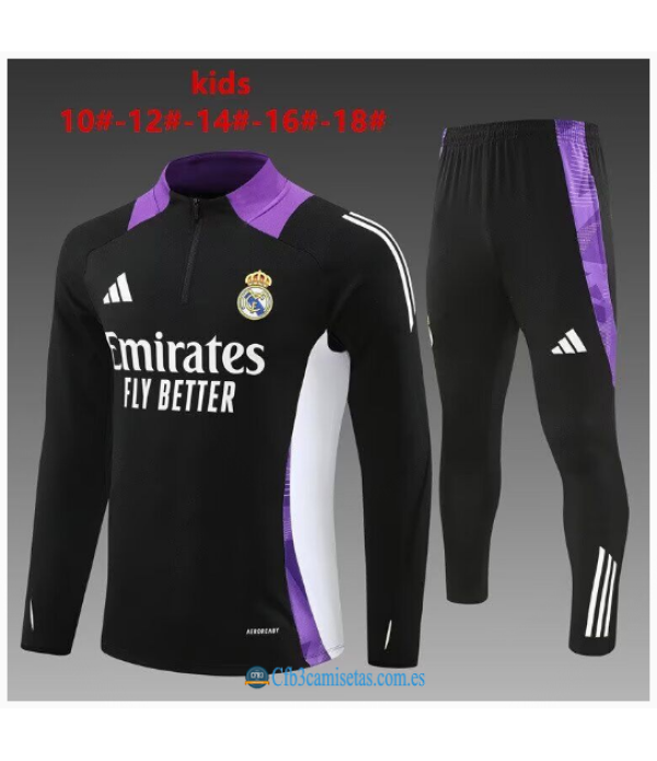 CFB3-Camisetas Chándal real madrid 2024/25 black - niños