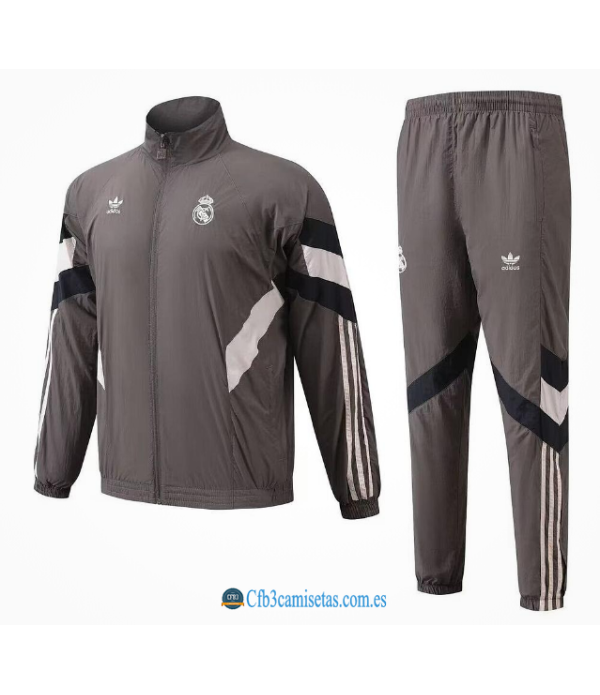 CFB3-Camisetas Chándal real madrid 2024/25 grey retro