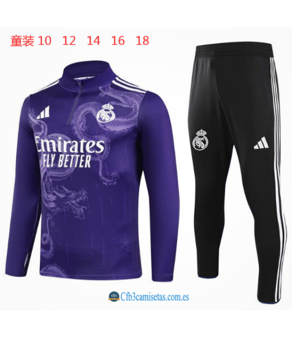 CFB3-Camisetas Chándal real madrid 2024/25 purple - niños