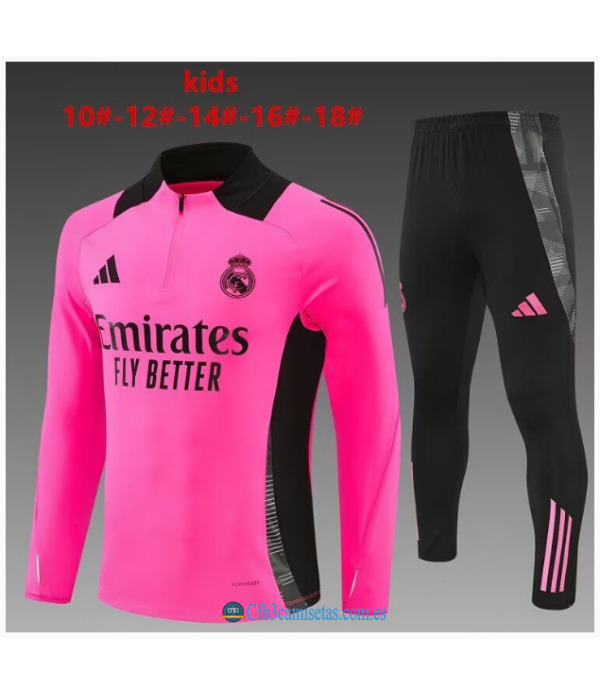 CFB3-Camisetas Chándal real madrid 2024/25 rosa ii - niños