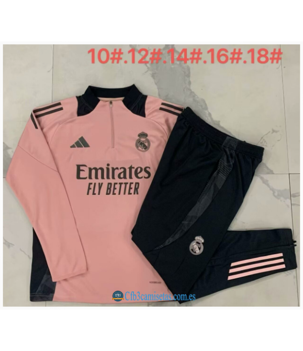 CFB3-Camisetas Chándal real madrid 2024/25 rosa - niños