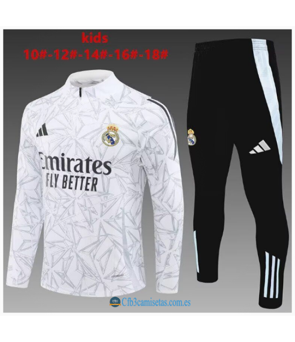 CFB3-Camisetas Chándal real madrid 2024/25 white - niños